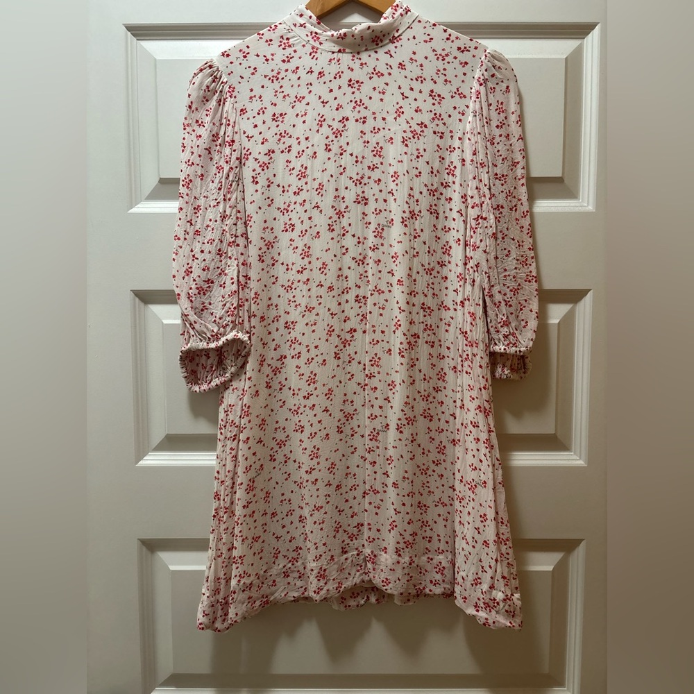 Ganni Red Floral Print Dress